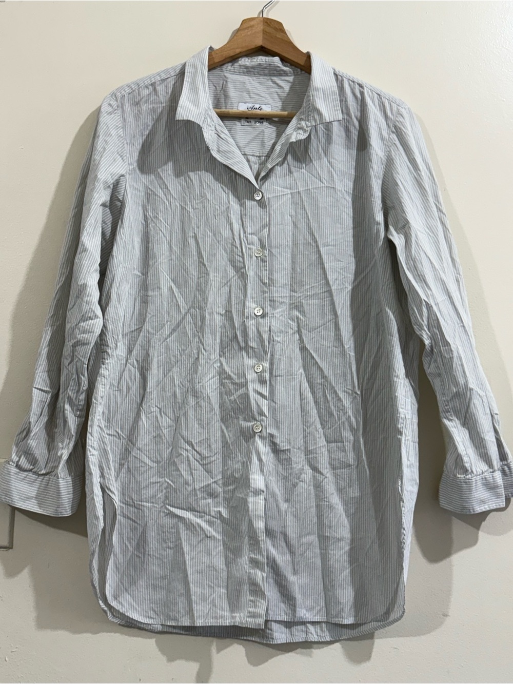 Anto Men's Light Blue Pinstripe Long-Sleeve Dress Shirt by